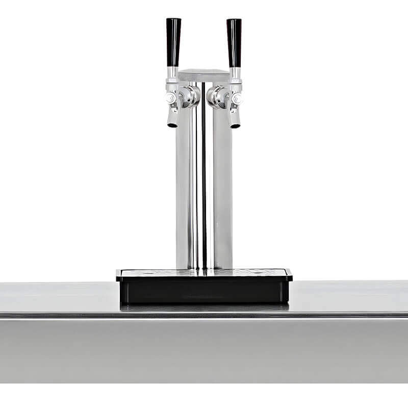 TrueFlame 24-Inch 6.6 Cu. Ft. Outdoor Rated Double Tap Kegerator - AMD-RFR-24DK2.