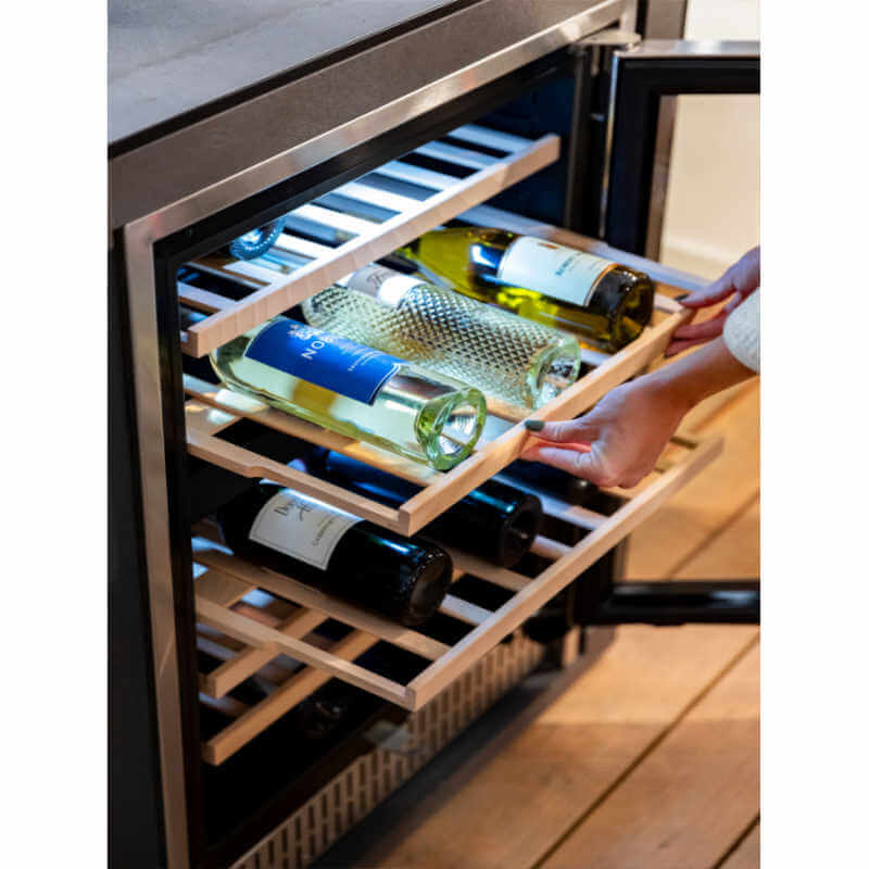 TrueFlame 24 Inch 5.3 Cu. Ft. Outdoor Single Zone Wine Cooler.