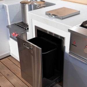 TrueFlame 14-Inch x 10-Inch Trash Chute & Cutting Board with Lid - TF-TC-14.