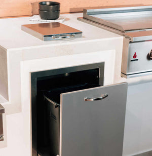 TrueFlame 14-Inch x 10-Inch Trash Chute & Cutting Board with Lid - TF-TC-14.