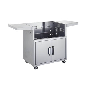 TrueFlame 32-Inch Stainless Steel Deluxe Grill Cart with Fold-Down Side Shelves - CART-TF-32DC.