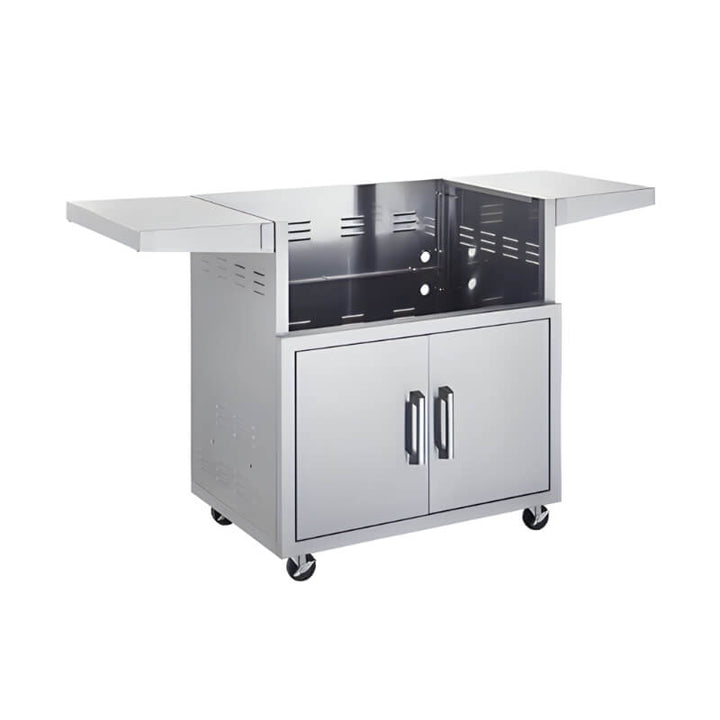 TrueFlame 32-Inch Stainless Steel Deluxe Grill Cart with Fold-Down Side Shelves - CART-TF-32DC.