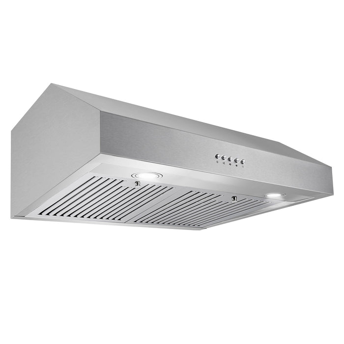 Cosmo 30" 380 CFM Convertible Under Cabinet Range Hood with Push Button Controls and Carbon Filter Kit, UC30-DL