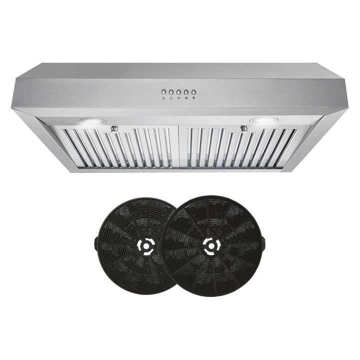 Cosmo 30" 380 CFM Convertible Under Cabinet Range Hood with Push Button Controls and Carbon Filter Kit, UC30-DL.