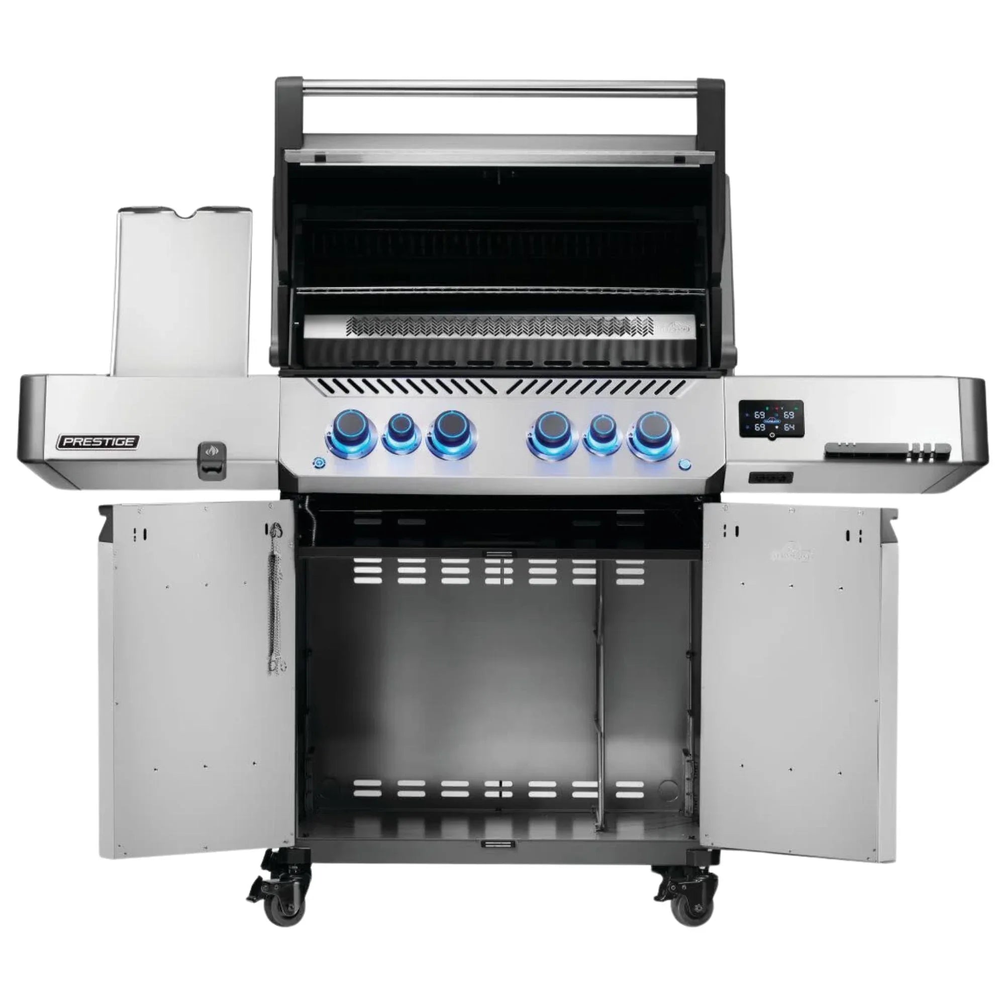 Napoleon New Prestige® 500 Connected RSIB Freestanding Gas Grill w/ Infrared Side and Rear Burner.