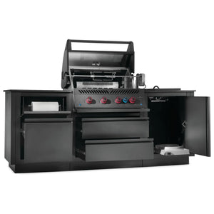 Napoleon Oasis 300 Outdoor Kitchen w/ Built-in 700 Series 32 Gas Grill & Black Pearl Granite Countertop.