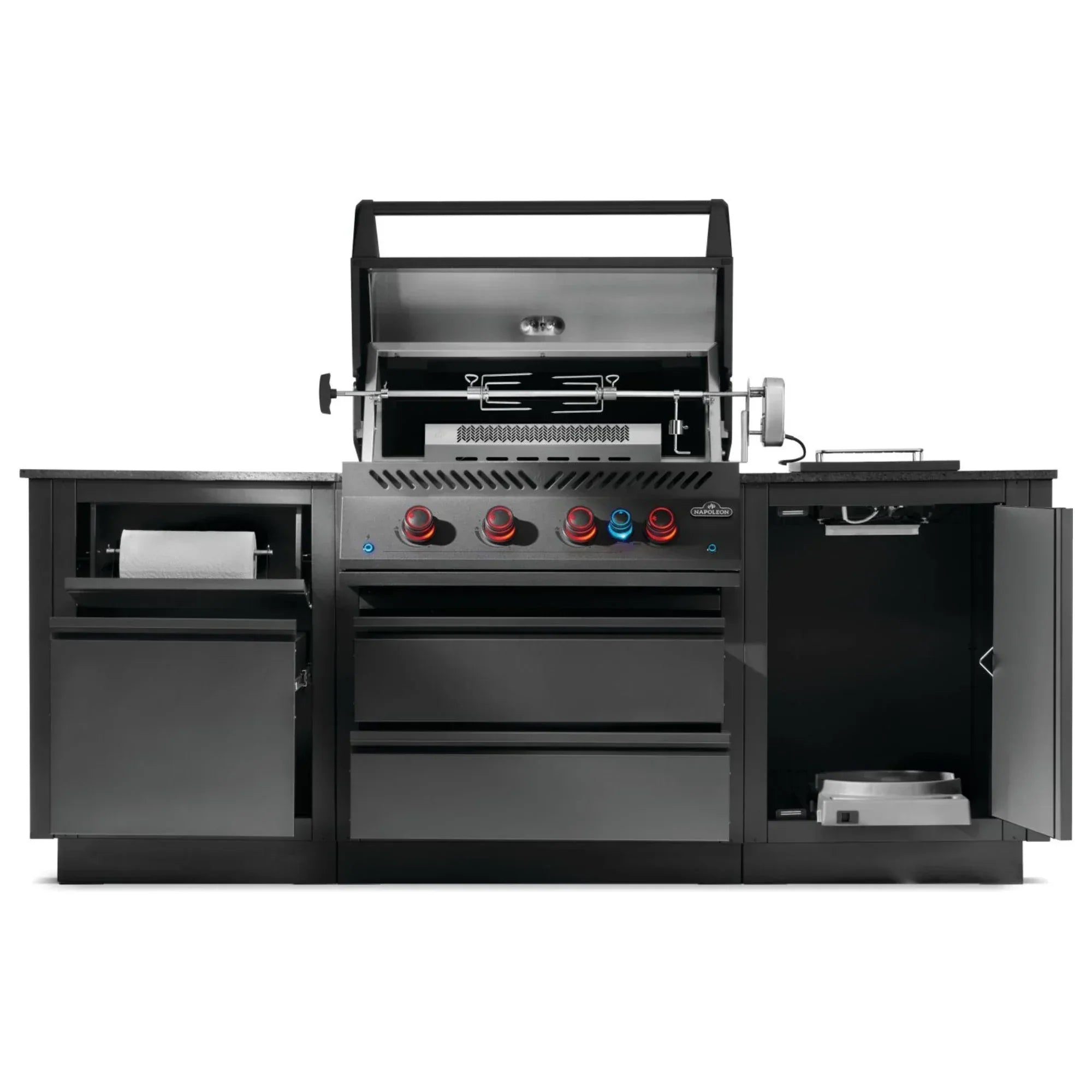 Napoleon Oasis 300 Outdoor Kitchen w/ Built-in 700 Series 32 Gas Grill & Black Pearl Granite Countertop.