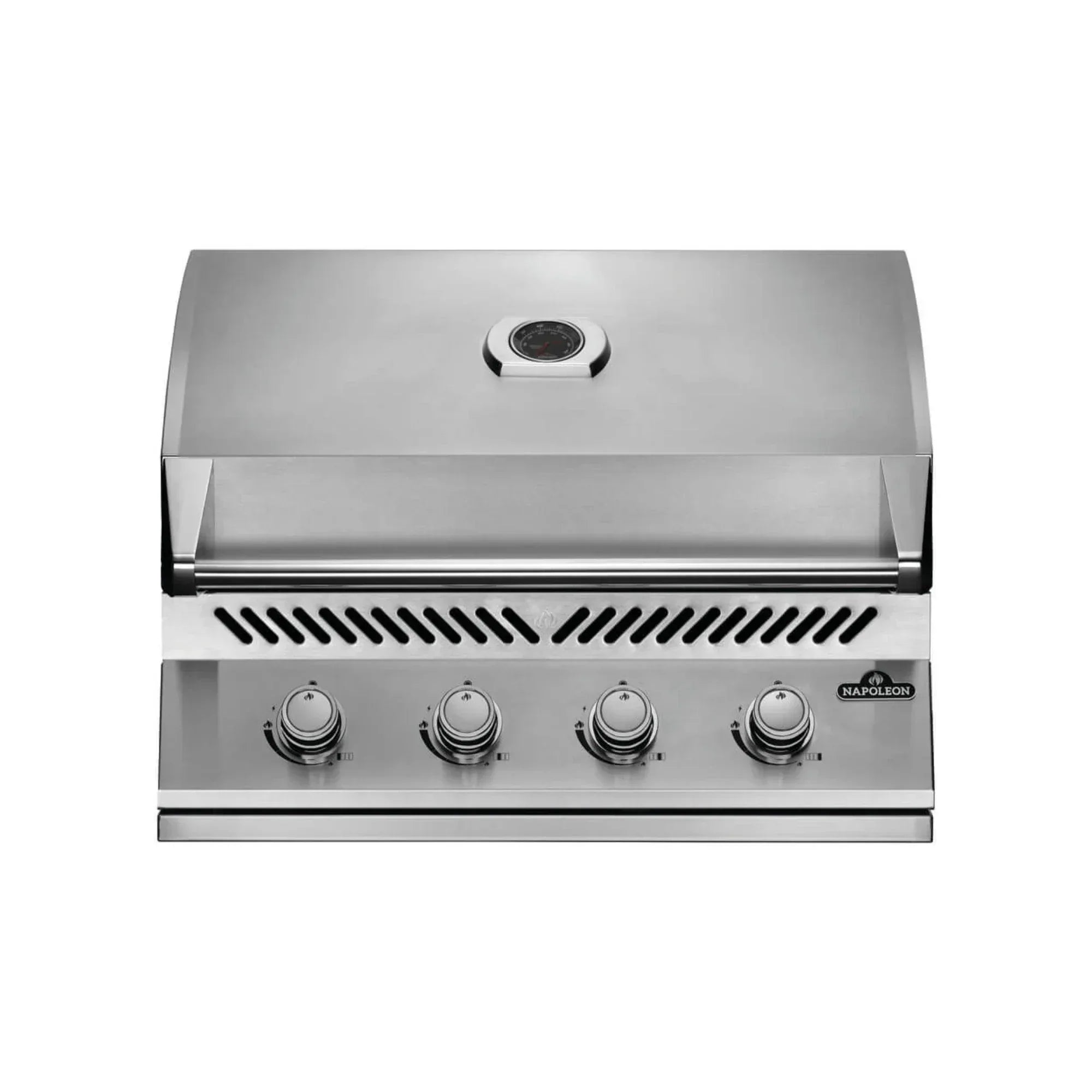 Napoleon Oasis 100 Outdoor Kitchen Island w/ Built-in 500 Series 32 Propane Grill  & Valet Gray Granite Countertop.