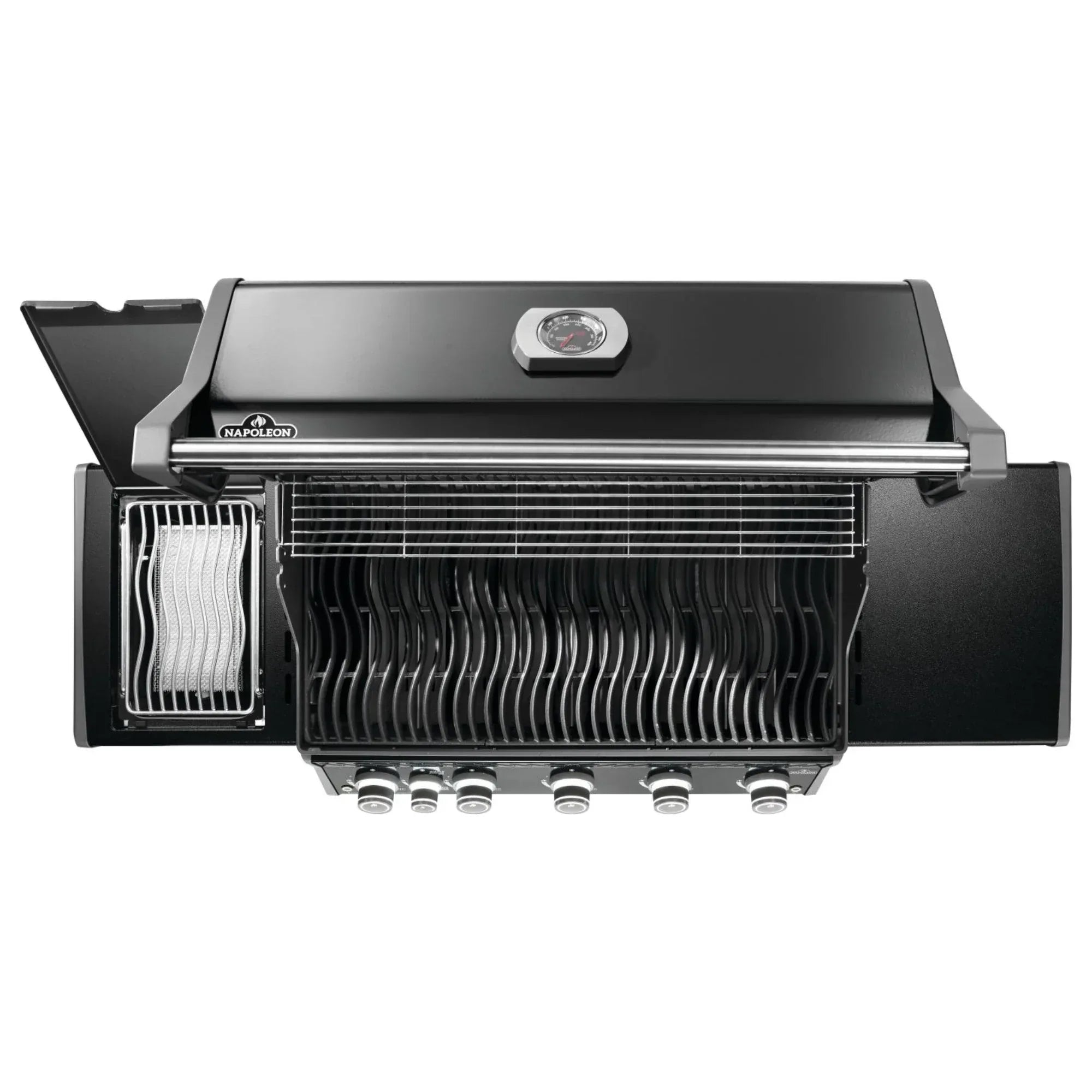 Napoleon Rogue PRO 625 SIB Black Freestanding Gas Grill w/ Infrared Side Burner.