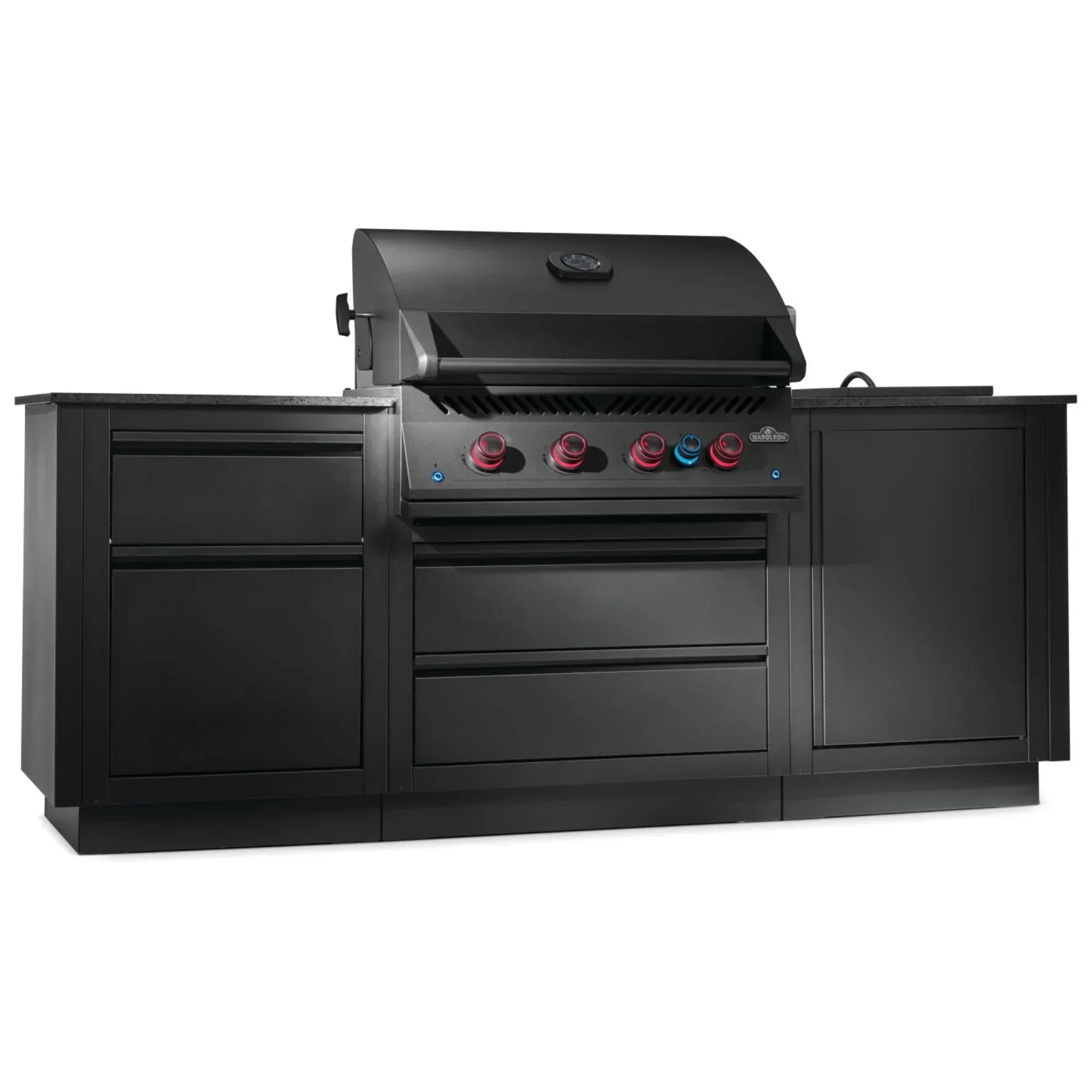 Napoleon Oasis 300 Outdoor Kitchen w/ Built-in 700 Series 32 Gas Grill & Black Pearl Granite Countertop.