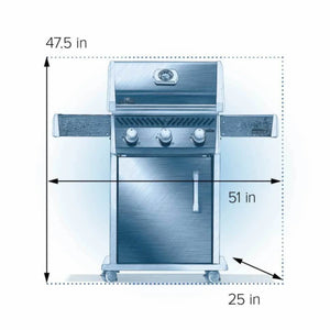 Napoleon Rogue 425 Freestanding Gas Grill w/ Stainless Steel Grids.