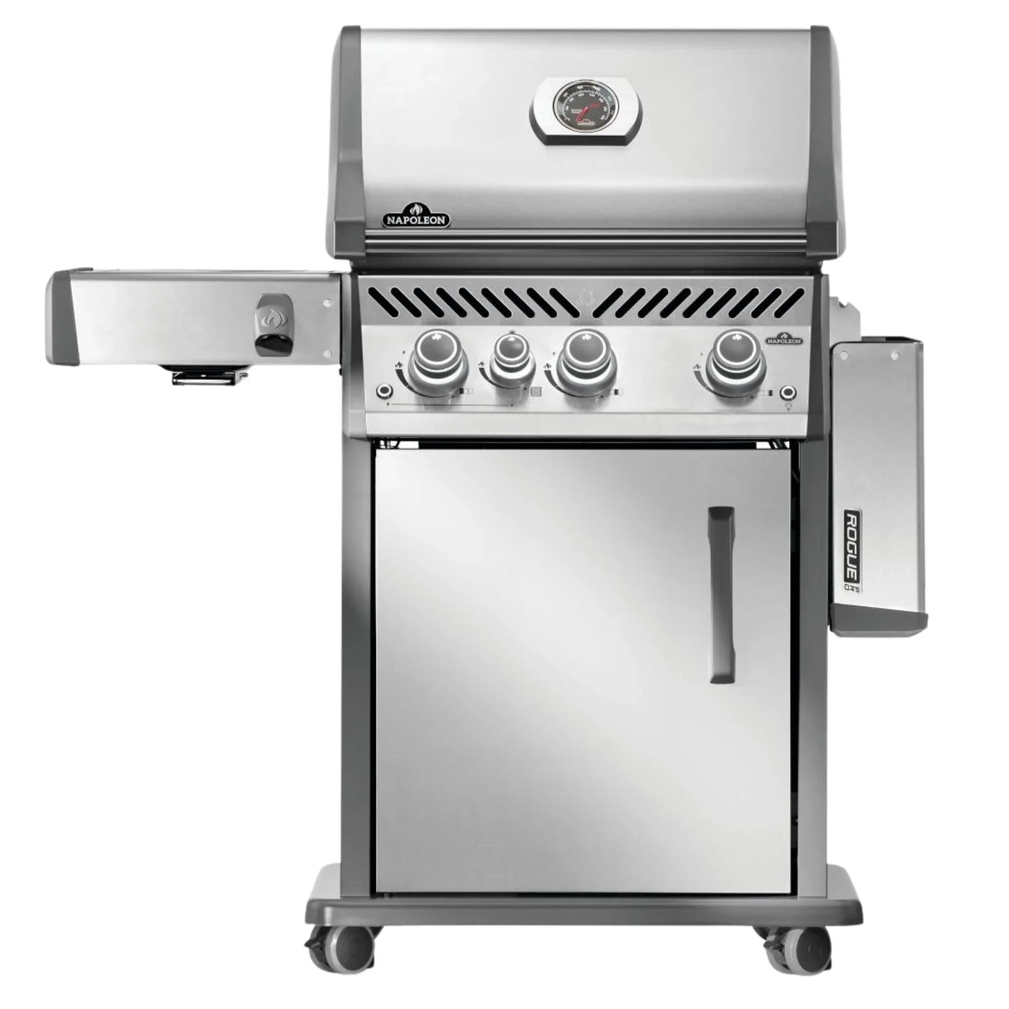 Napoleon Rogue® PRO 425 SIB Stainless Steel Freestanding Gas Grill w/ Infrared Side Burner.