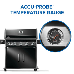 Napoleon Rogue PRO 625 SIB Black Freestanding Gas Grill w/ Infrared Side Burner.