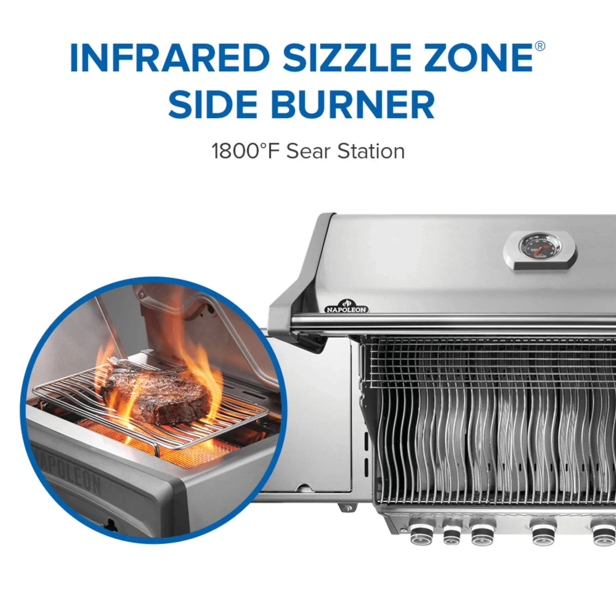 Napoleon Rogue PRO 625 SIB Freestanding Gas Grill w/ Infrared Side Burner.