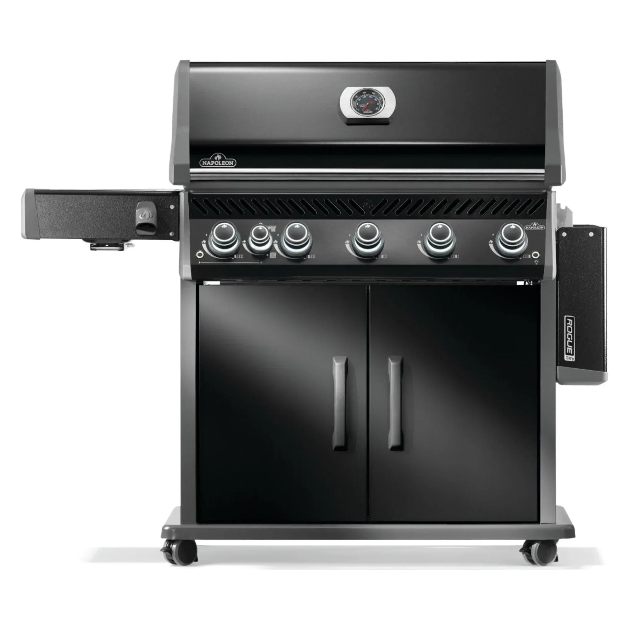 Napoleon Rogue PRO 625 SIB Black Freestanding Gas Grill w/ Infrared Side Burner.