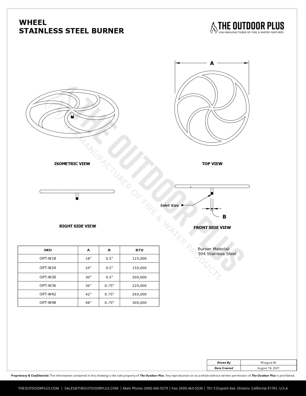 Wheel Stainless Steel Burner by The Outdoor Plus.