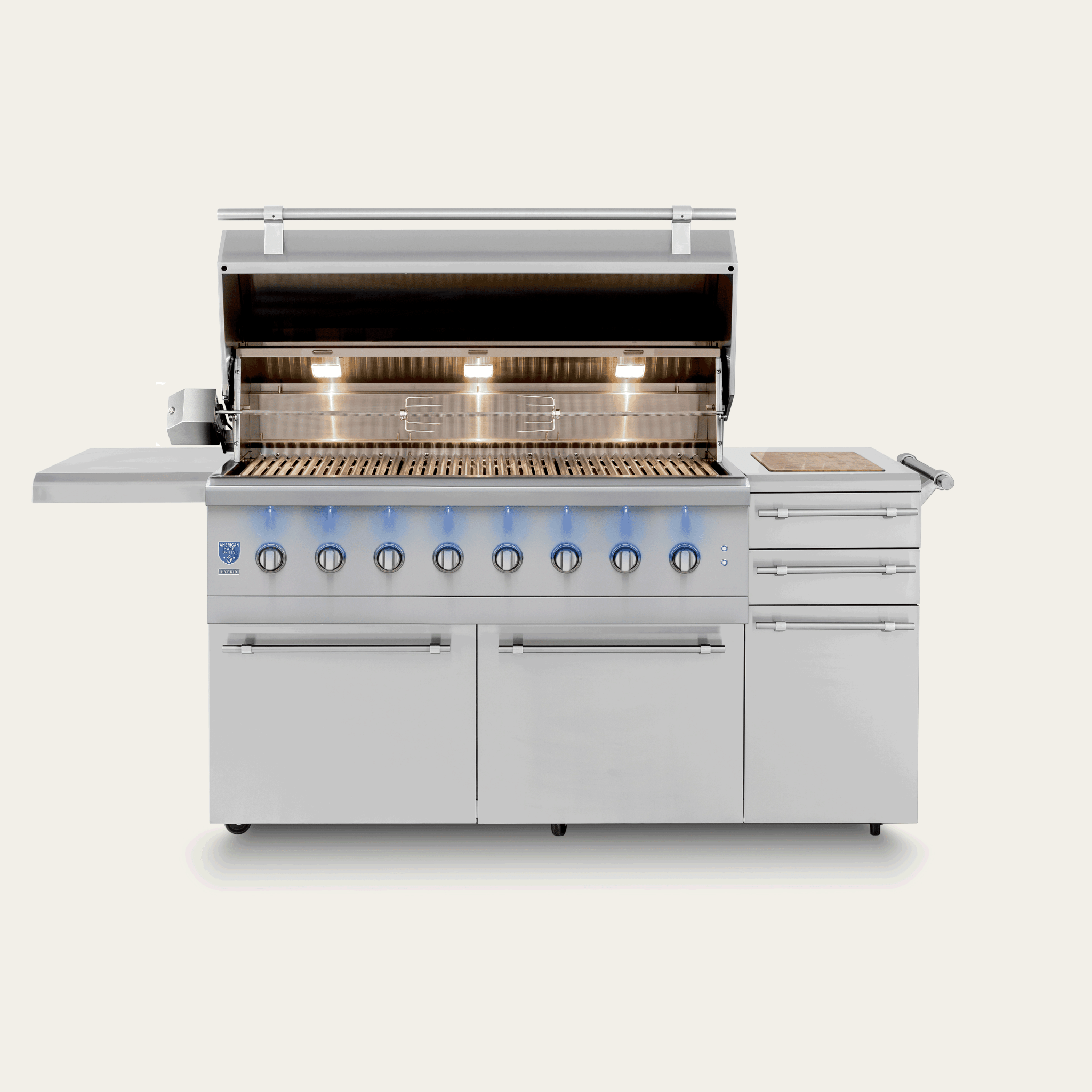 American Made Grills 54" Encore Freestanding Hybrid Grill.