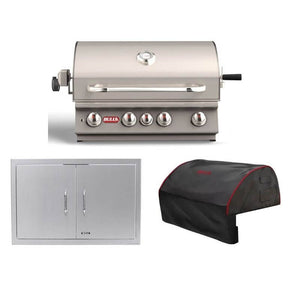 Bull 3-Piece Angus 30-Inch 4-Burner Gas Grill Outdoor Kitchen Package.
