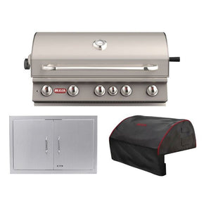 Bull 3-Piece Brahma 38-Inch 5-Burner Gas Grill Outdoor Kitchen Package.