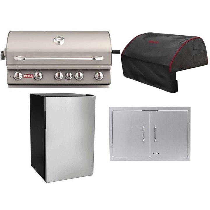 Bull 4-Piece Brahma 38-Inch 5-Burner Gas Grill Outdoor Kitchen Package.