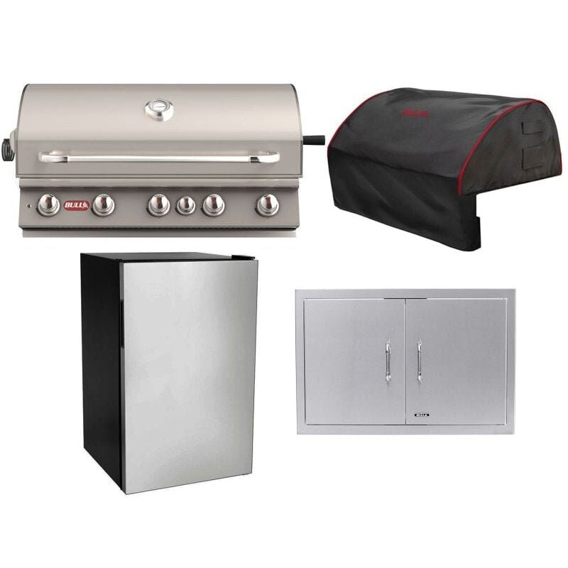Bull 4-Piece Brahma 38-Inch 5-Burner Gas Grill Outdoor Kitchen Package.