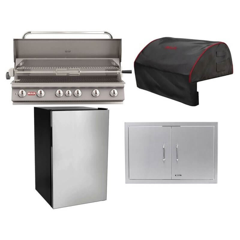 Bull 4-Piece Diablo 46-Inch 6-Burner Gas Grill Outdoor Kitchen Package.