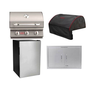 Bull 4-Piece Steer 25-Inch 3-Burner Gas Grill Outdoor Kitchen Package.