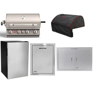 Bull 5-Piece Angus 30-Inch 4-Burner Gas Grill Outdoor Kitchen Package.