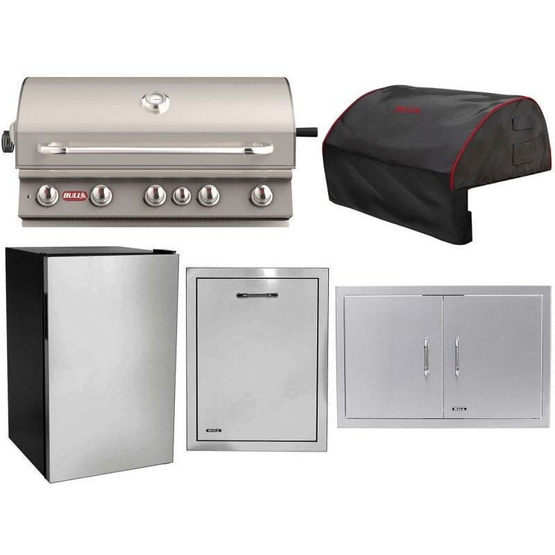 Bull 5-Piece Brahma 38-Inch 5-Burner Gas Grill Outdoor Kitchen Package.