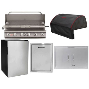 Bull 5-Piece Diablo 46-Inch 6-Burner Gas Grill Outdoor Kitchen Package.