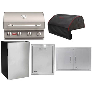 Bull 5-Piece Lonestar Select 30-Inch 4-Burner Gas Grill Outdoor Kitchen Package.