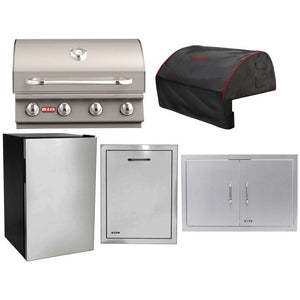 Bull 5-Piece Outlaw 30-Inch 4-Burner Gas Grill Outdoor Kitchen Package.
