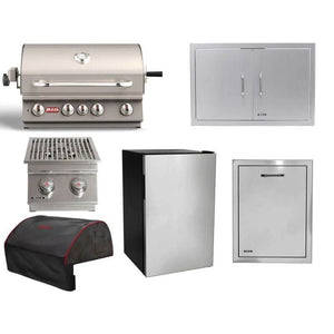 Bull 6-Piece Angus 30-Inch 4-Burner Gas Grill Outdoor Kitchen Package.
