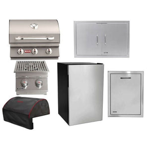 Bull 6-Piece Steer 25-Inch 3-Burner Gas Grill Outdoor Kitchen Package.