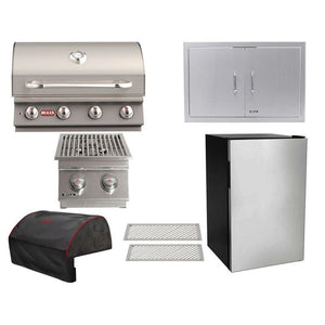 Bull 7-Piece Lonestar Select 30-Inch 4-Burner Gas Grill Outdoor Kitchen Package.