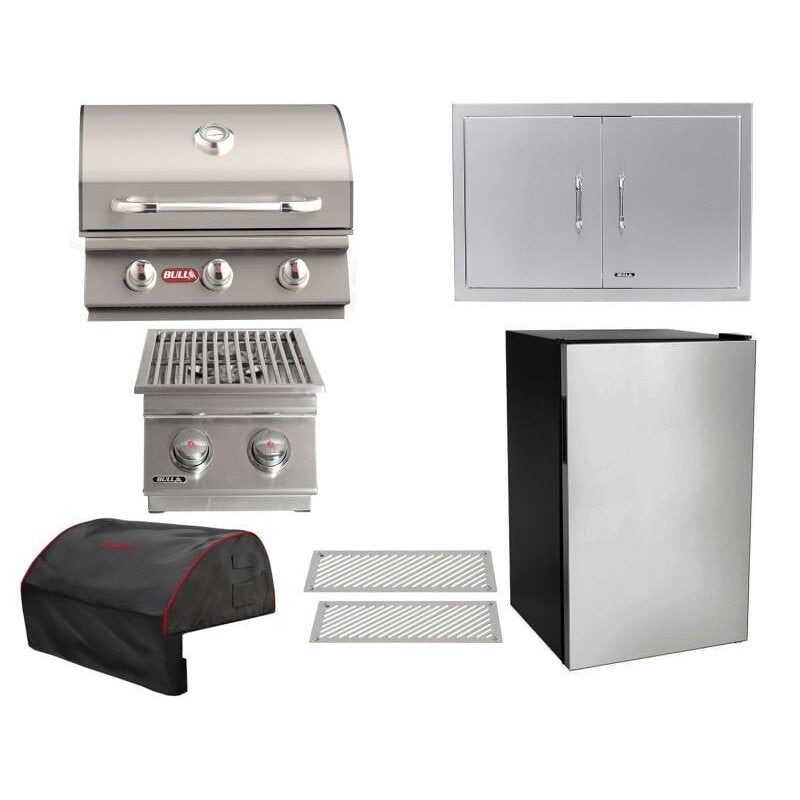 Bull 7-Piece Steer 25-Inch 3-Burner Gas Grill Outdoor Kitchen Package.