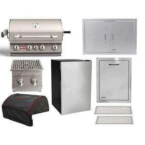 Bull 8-Piece Angus 30-Inch 4-Burner Gas Grill Outdoor Kitchen Package.