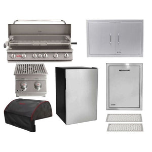 Bull 8-Piece Diablo 46-Inch 6-Burner Gas Grill Outdoor Kitchen Package.