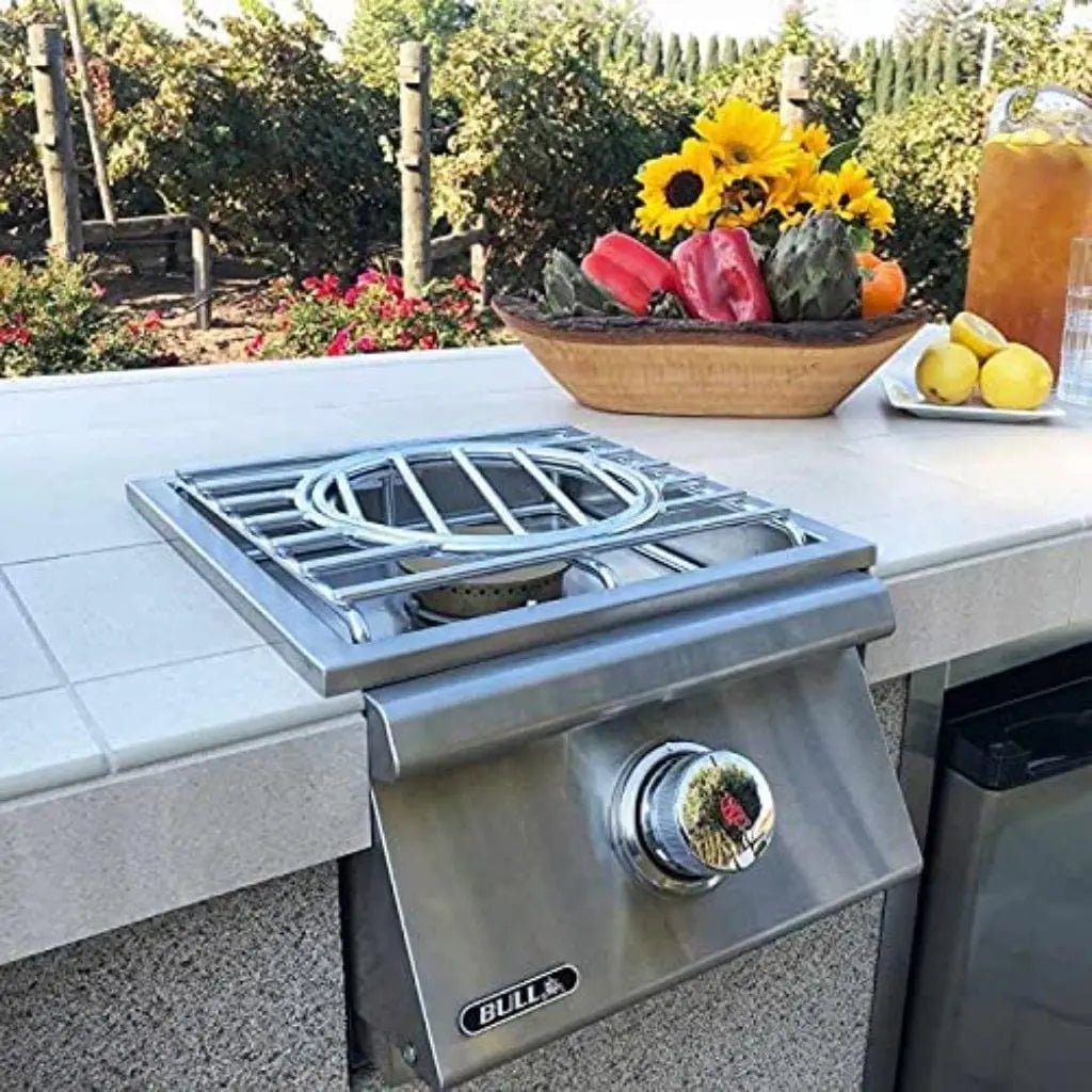 Bull 12" Built-In Pro Single Side Burner With Cover.