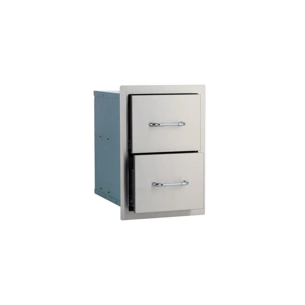Bull 15-Inch Stainless Steel Double Access Drawer With Reveal.
