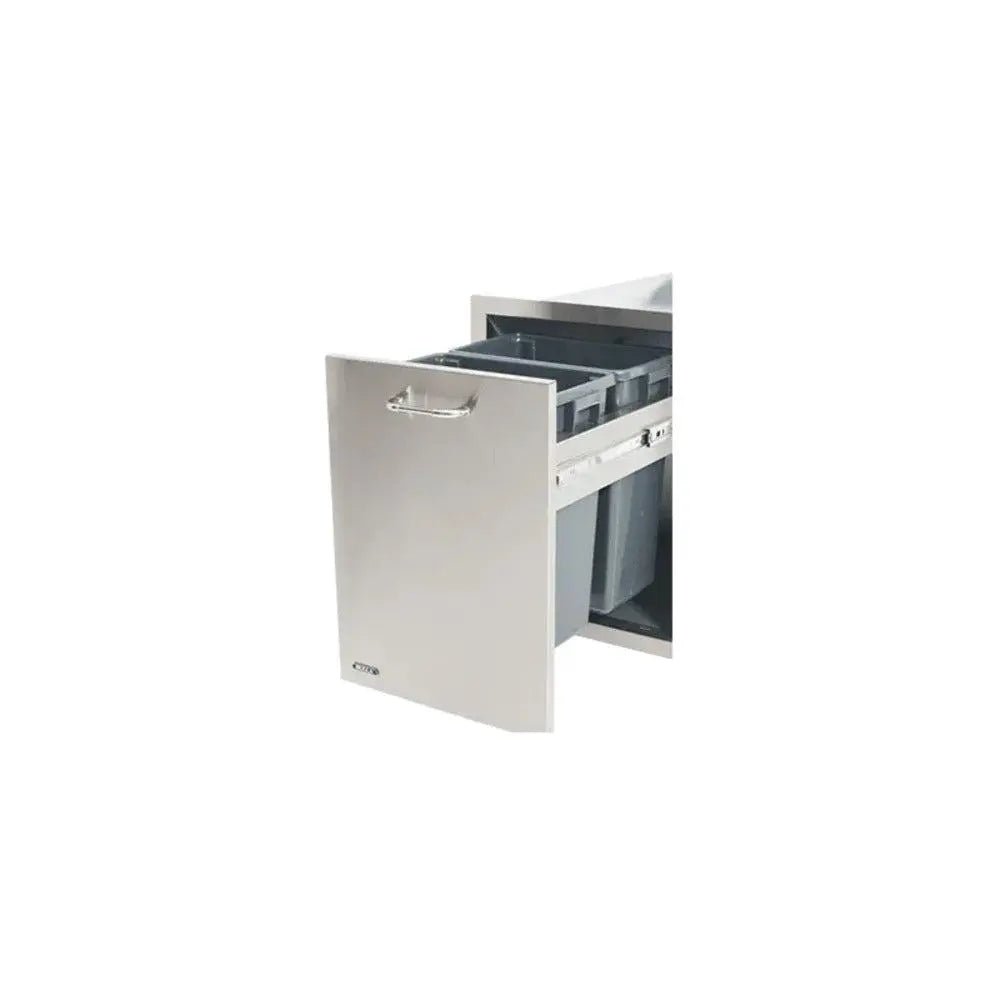 Bull 18-Inch 8 Gallon Stainless Steel Double Access Pull-Out Trash/Recycle Drawer With Reveal.
