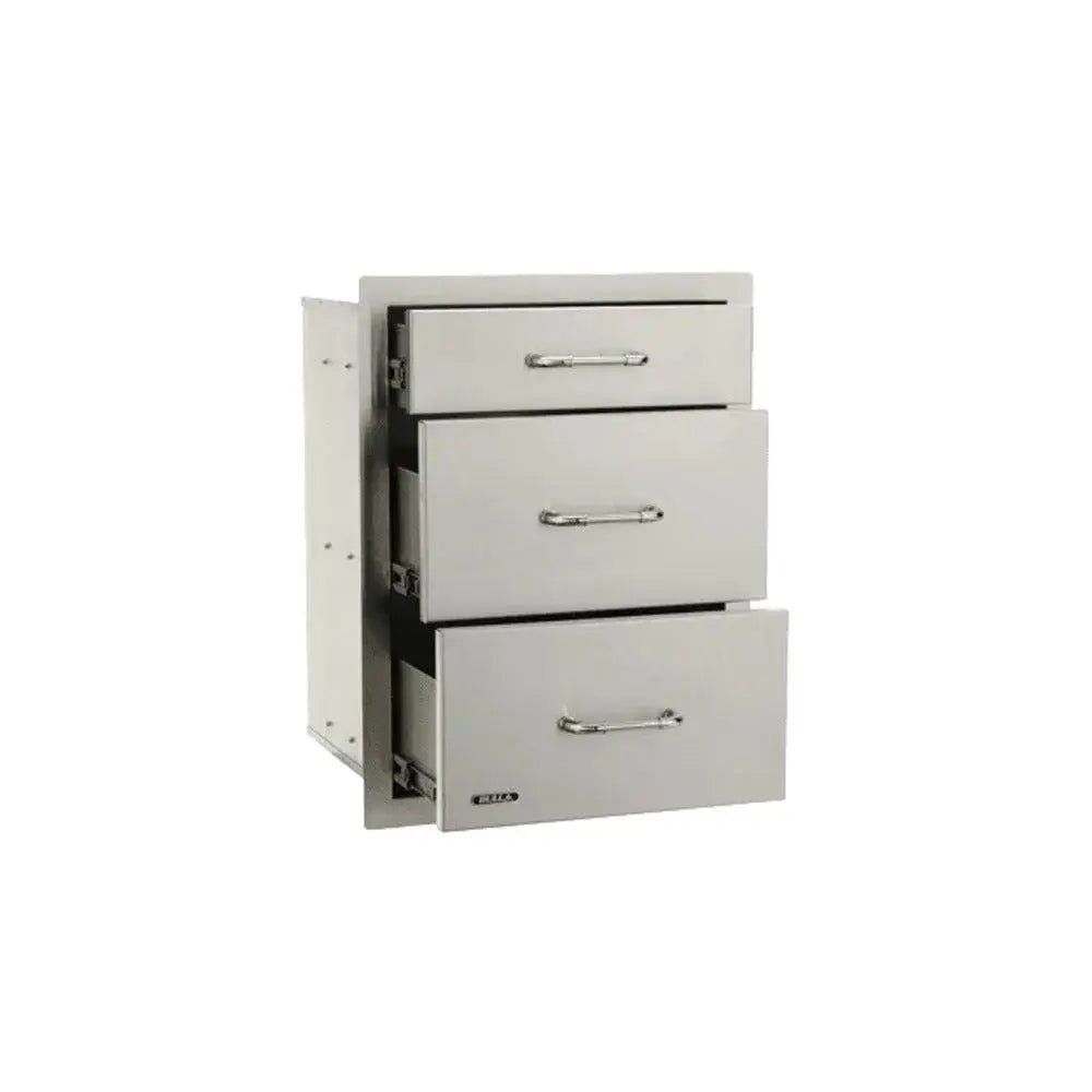 Bull 21-Inch Stainless Steel Triple Access Drawer With Reveal.