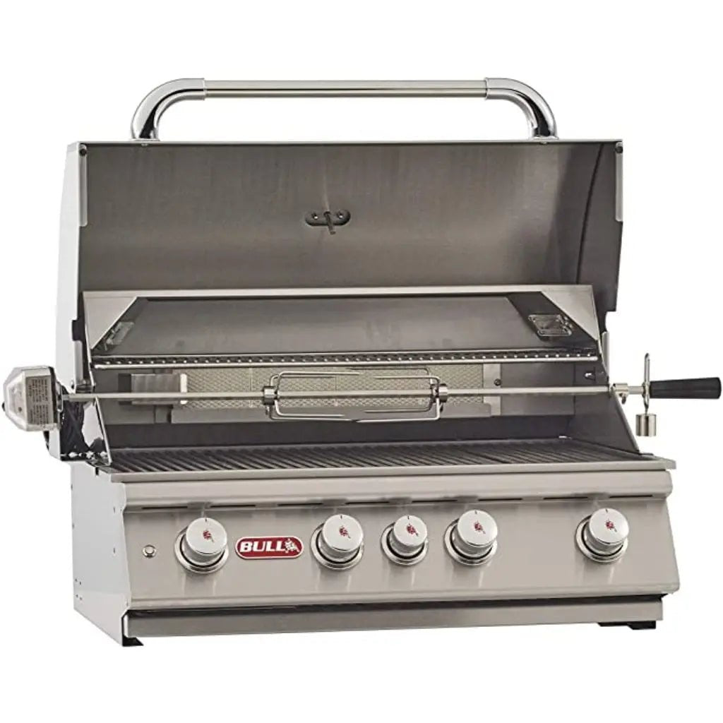 Bull 30" 4-Burner Angus Built-In Gas Grill with Infrared Backburner & Rotisserie.