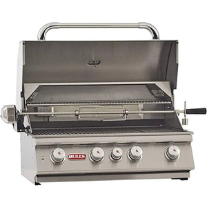 Bull 30" 4-Burner Angus Built-In Gas Grill with Infrared Backburner & Rotisserie.