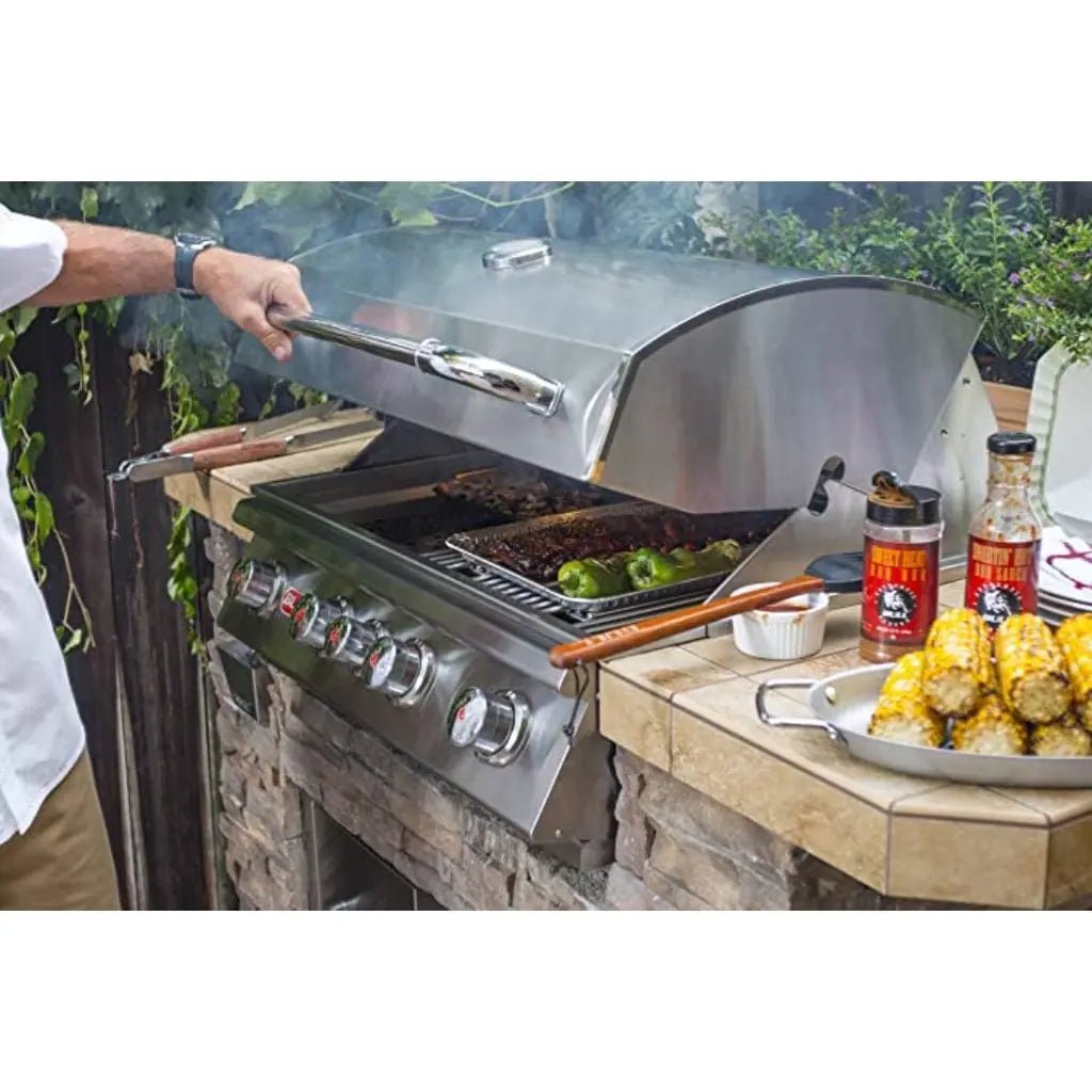 Bull 30" 4-Burner Angus Built-In Gas Grill with Infrared Backburner & Rotisserie.