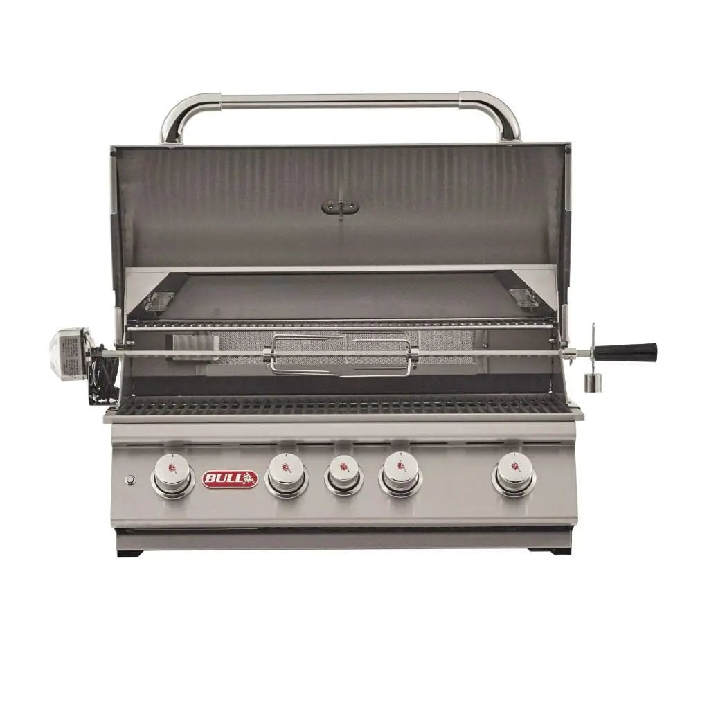 Bull 30" 4-Burner Angus Built-In Gas Grill with Infrared Backburner & Rotisserie.