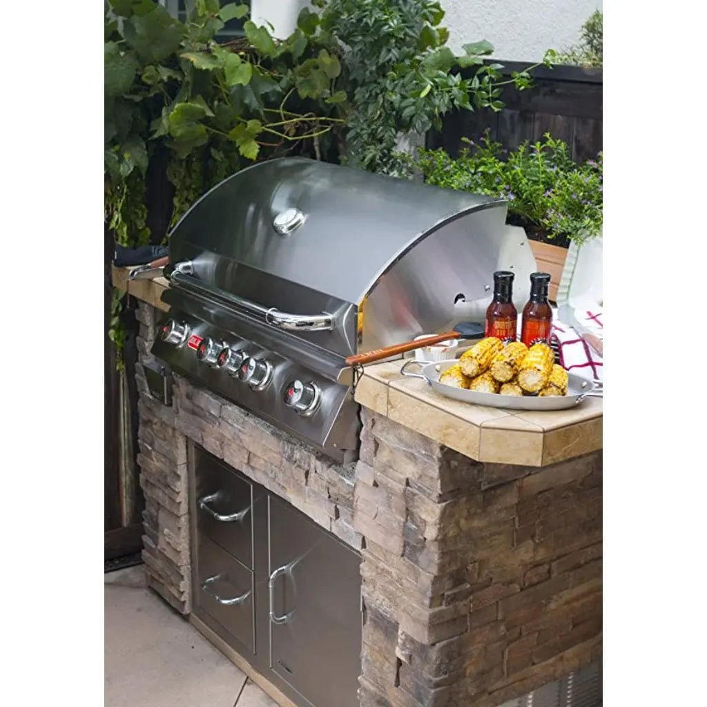 Bull 30" 4-Burner Angus Built-In Gas Grill with Infrared Backburner & Rotisserie.