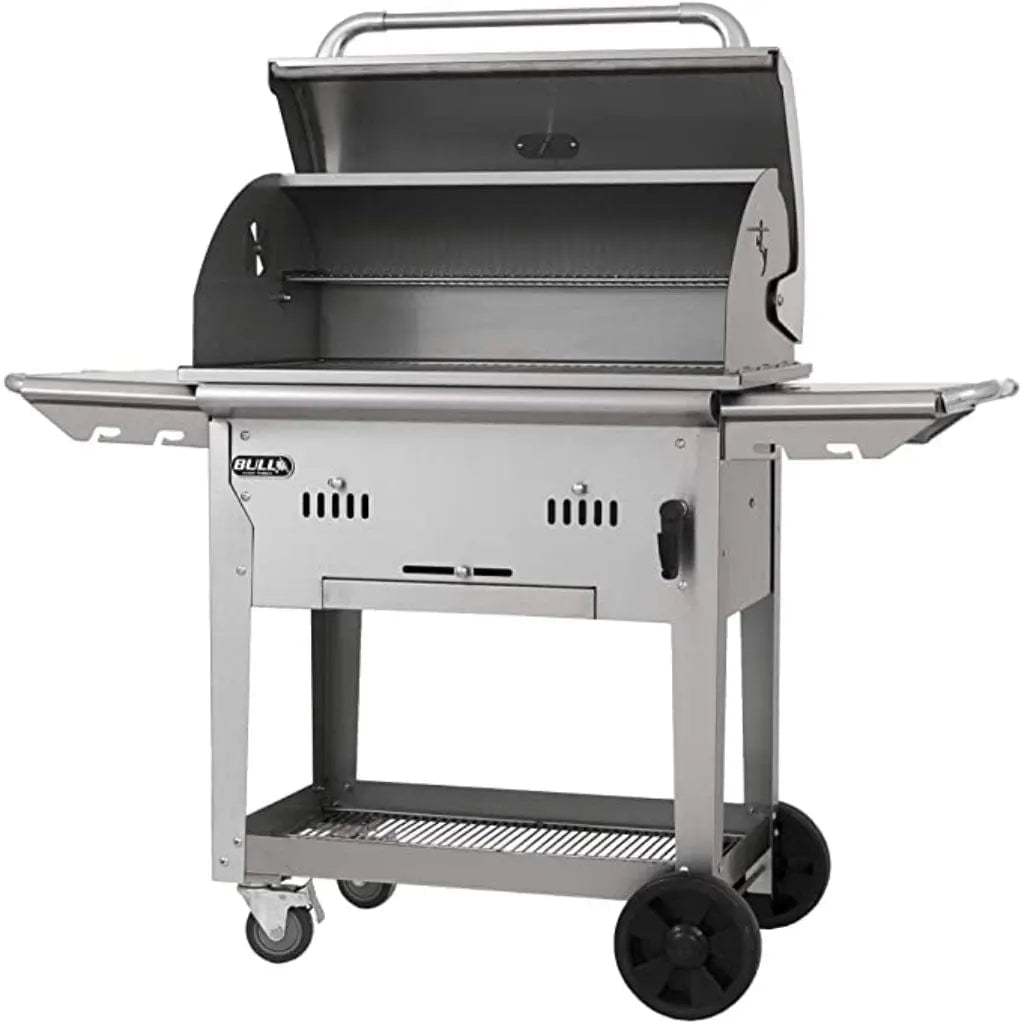 Bull 30" Stainless Steel Bison Freestanding Charcoal Grill.