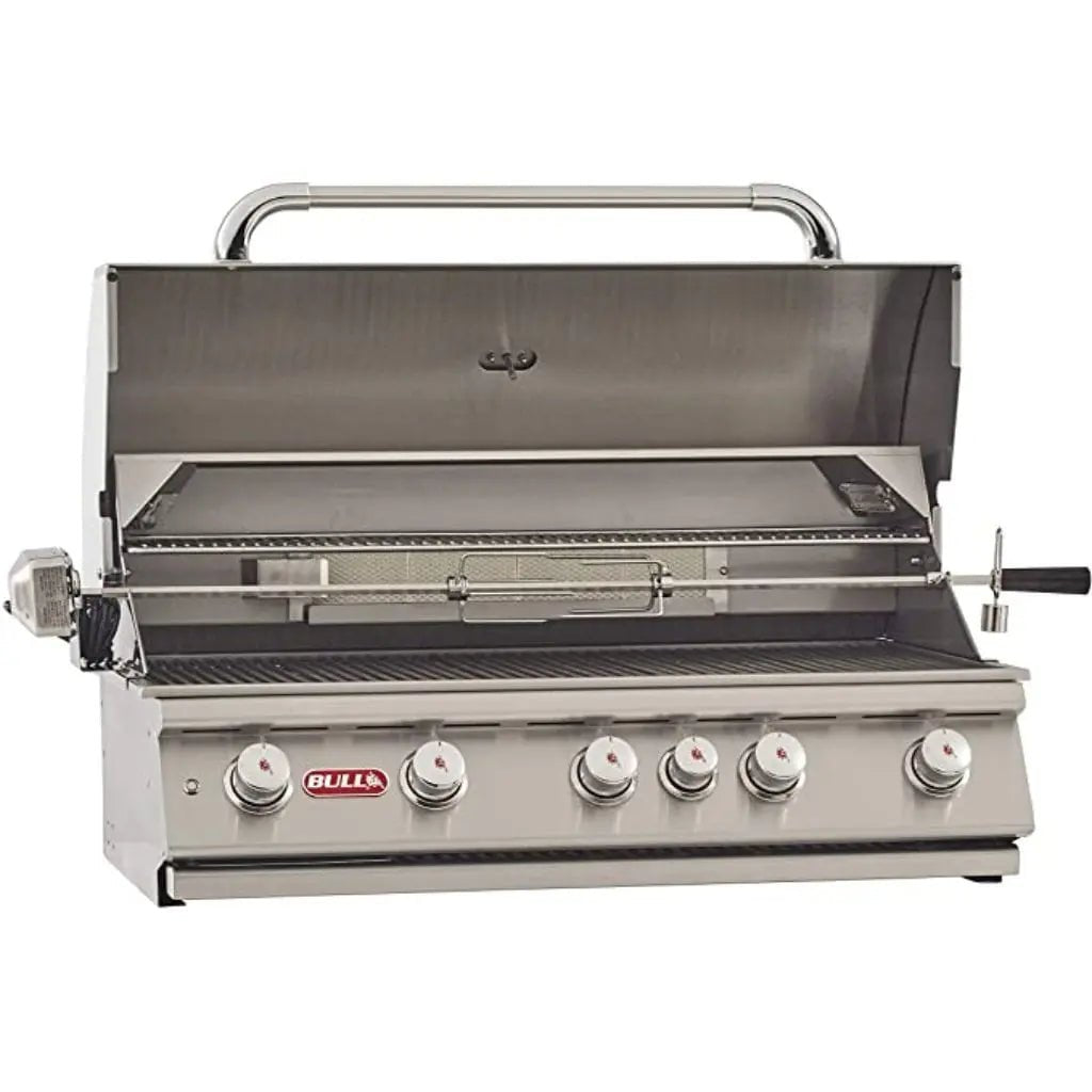 Bull 38" 5-Burner Brahma Built-In Gas Grill with Infrared Backburner & Rotisserie.