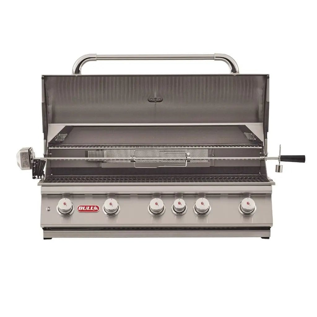 Bull 38" 5-Burner Brahma Built-In Gas Grill with Infrared Backburner & Rotisserie.